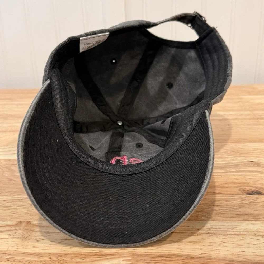 Jeep Girl Adjustable Hat Gray Baseball Cap Women's Pink Embroidery
